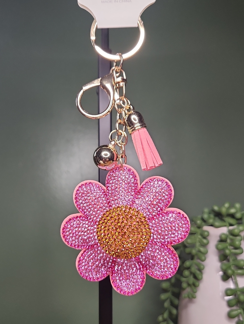 Flower Bag Charm/Keychain, Puffy, Blingy 🌸